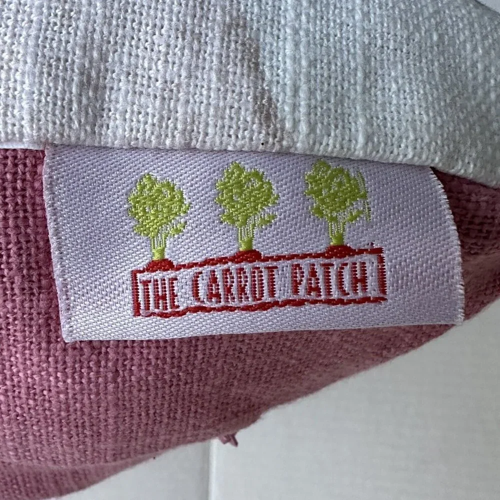 The Carrot Patch Throw Pillow 18x18 Inch Bunny Rabbit Flowers Spring‎ Easter